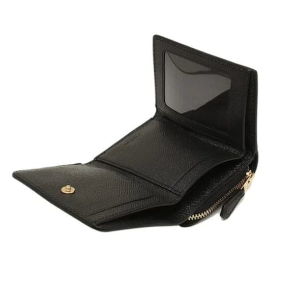 NWT Coach Small Trifold Wallet Black - Picture 5 of 7